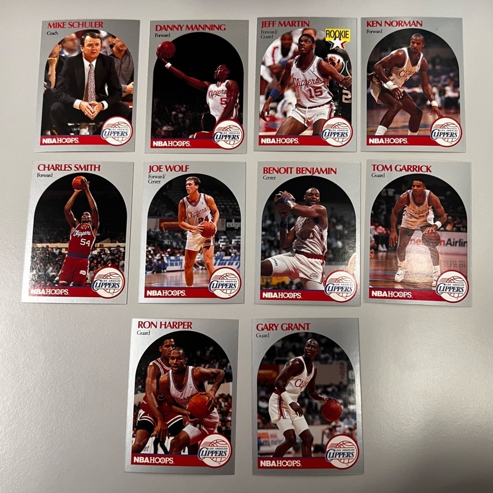 Vintage NBA Hoops Los Angeles Clippers Player Lot - 1990-91 Era Basketball Cards